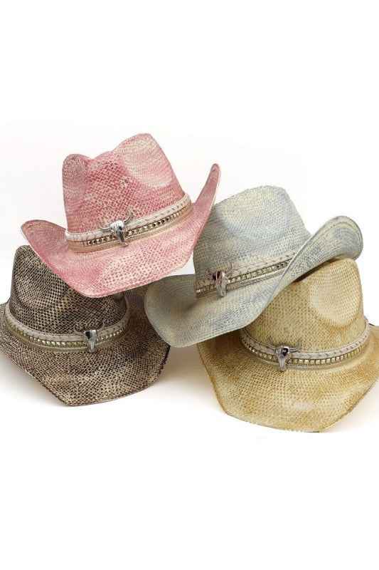 Bull Skull Western Vintage Cowboy Hat