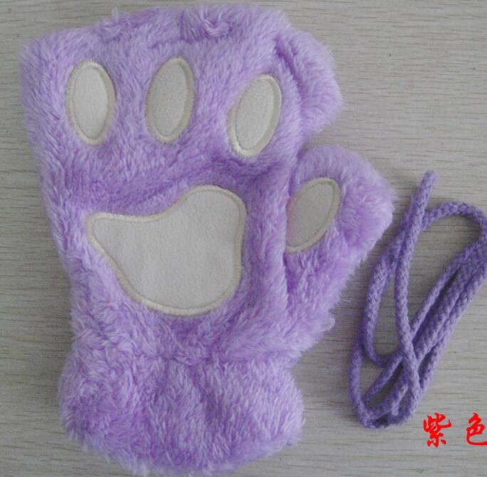 Paw Print Gloves - Cat Claw Winter Fingerless