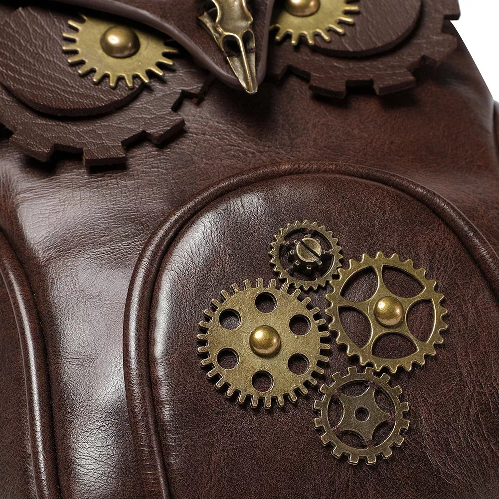 Steampunk Owl Crossbody Bag - Bronze Mini Design - Fashions Envy