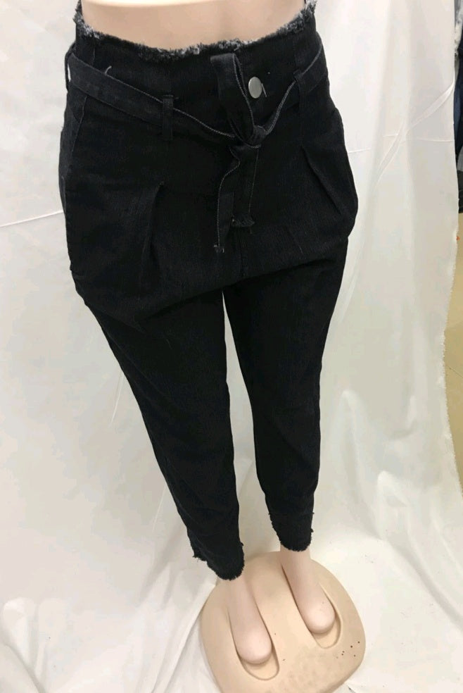 High Waisted Washed Pencil Jeans - Plus Size Denim Pants