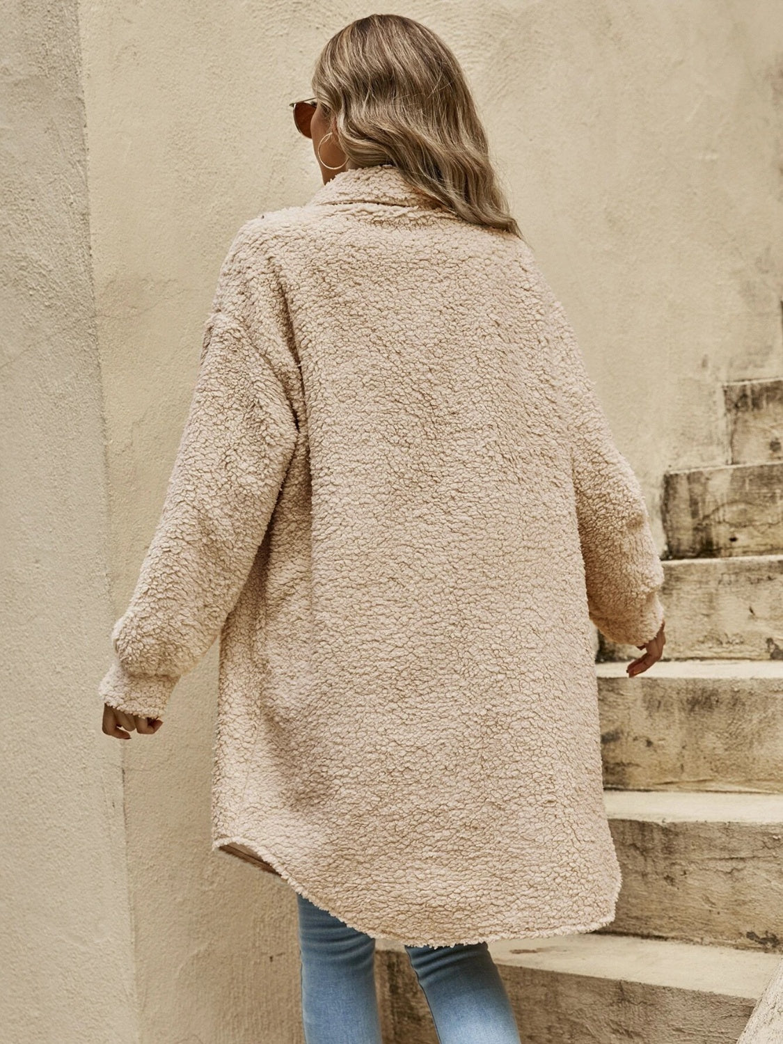 Collared Button Down Coat - Fashions Envy