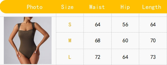 Women's One-piece Sleeveless Square Neck Skinny Yoga Bodysuit