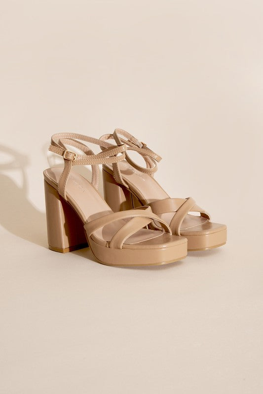 VALOR-1 Cross Ankle Strap Platform Block Heels