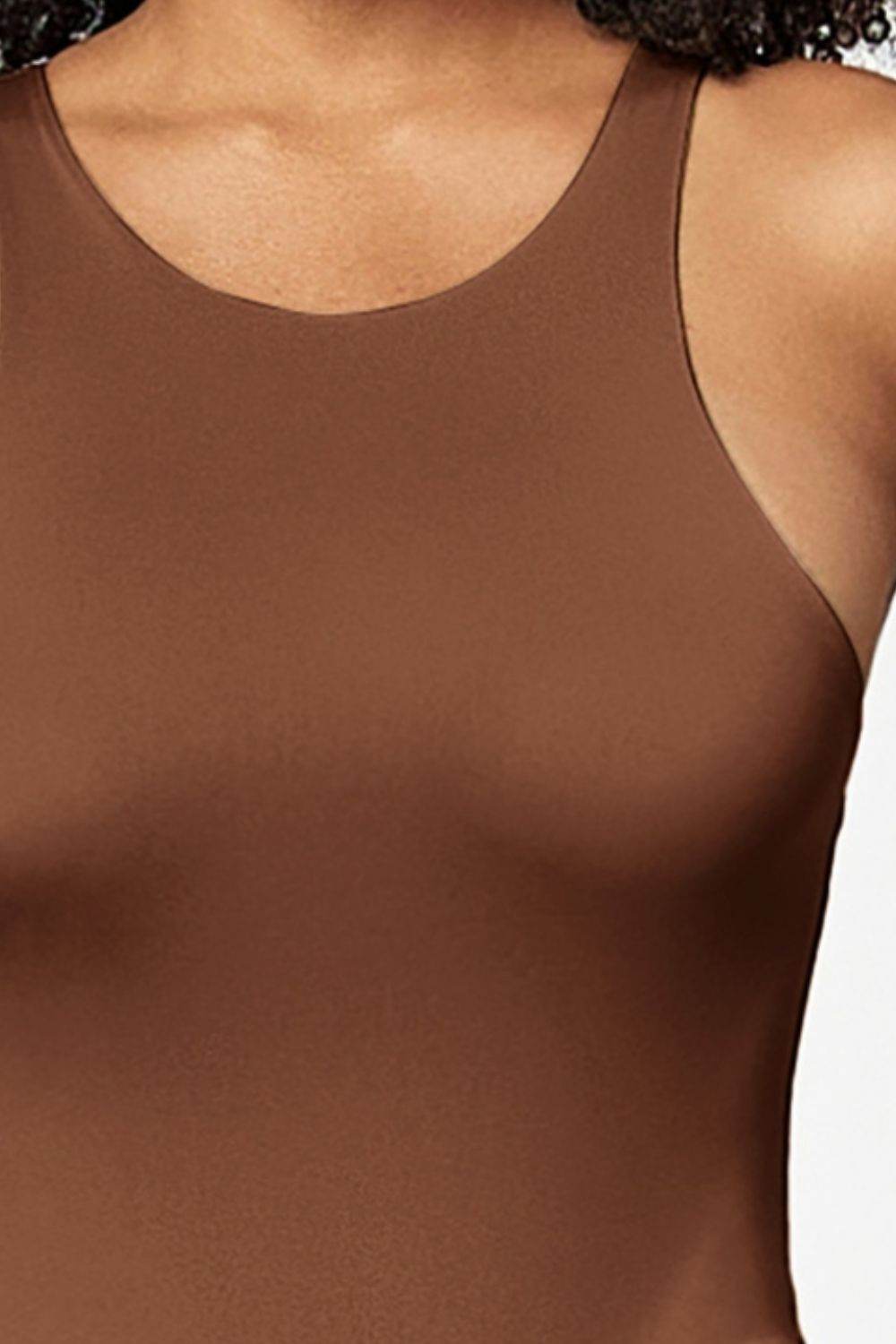Full Size Round Neck Wide Strap Bodysuit - Fashions Envy