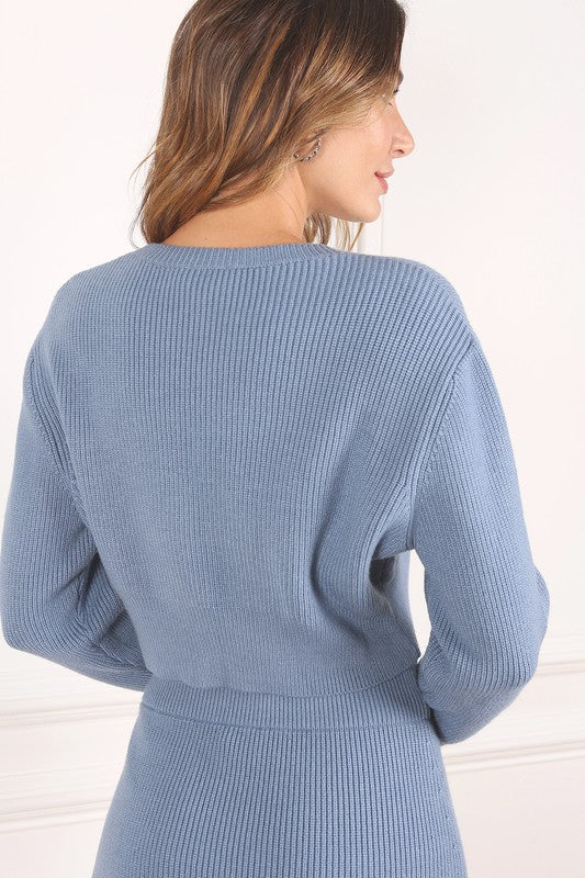 Ribbed Knit Crop Top and Skirt Set