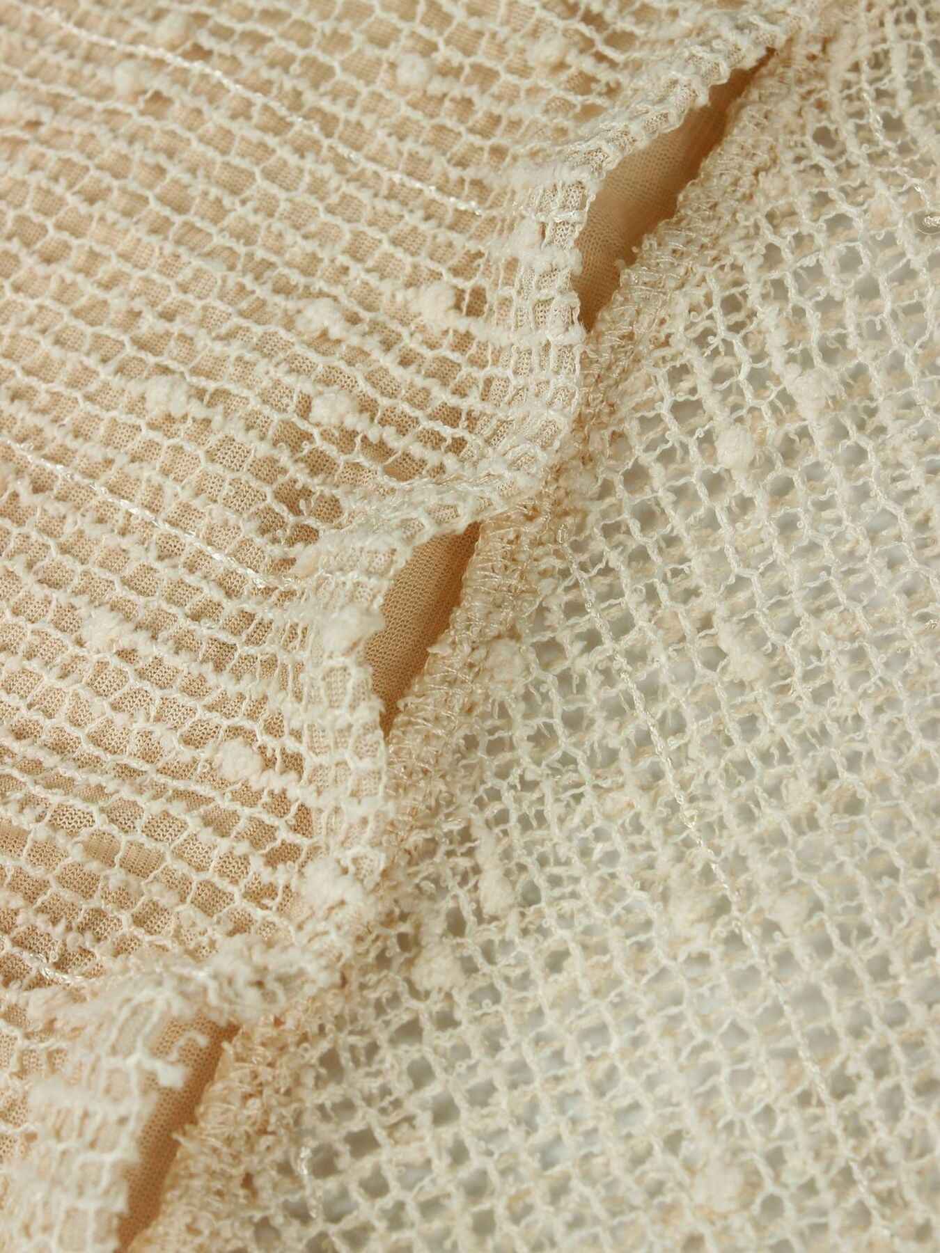 Halter Neck Openwork Cover-Up Dress - Apricot Resort Style