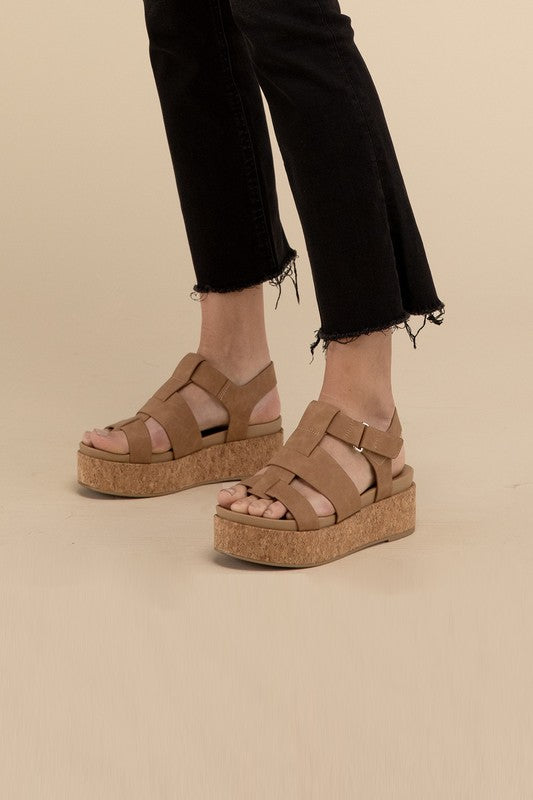 AMENDA-S Buckle Platform Sandal Wedge