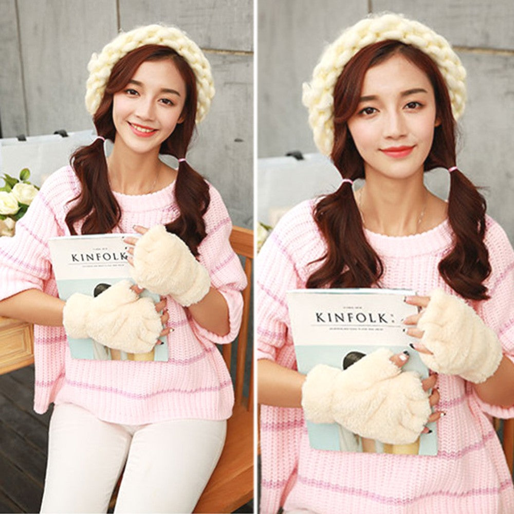 Paw Print Gloves - Cat Claw Winter Fingerless