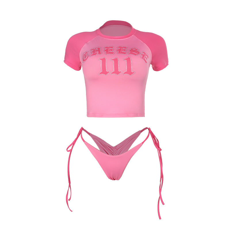 Three-Piece Bikini Set - Cover Up Swimsuit