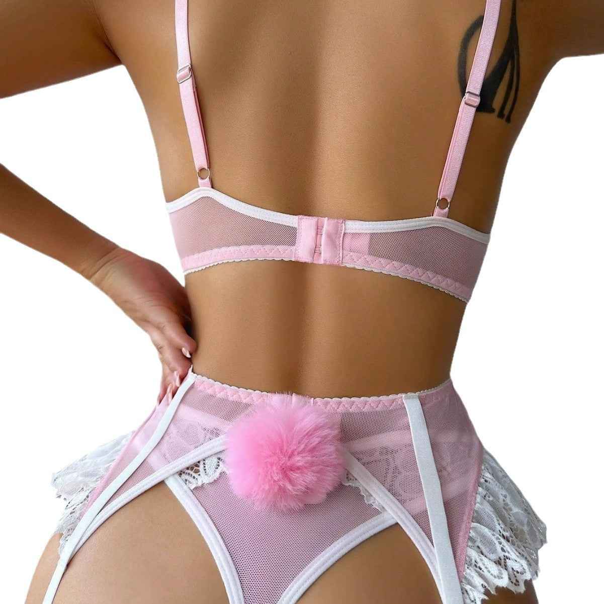 Sexy Maid Lingerie Set - Cottontail Lace Thong