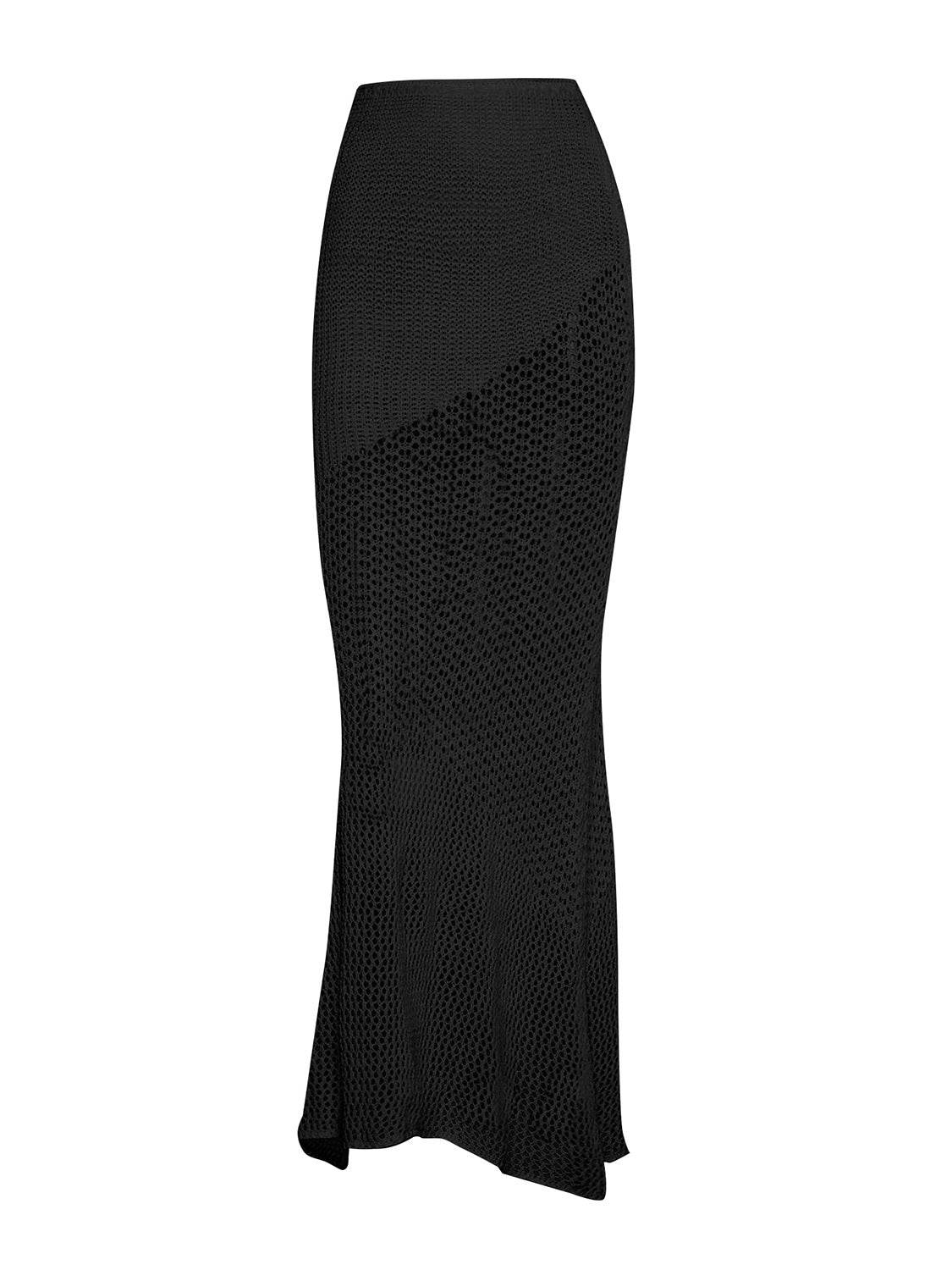 Tied Long Sleeve Top and Skirt Cover Up Set - Fashions Envy
