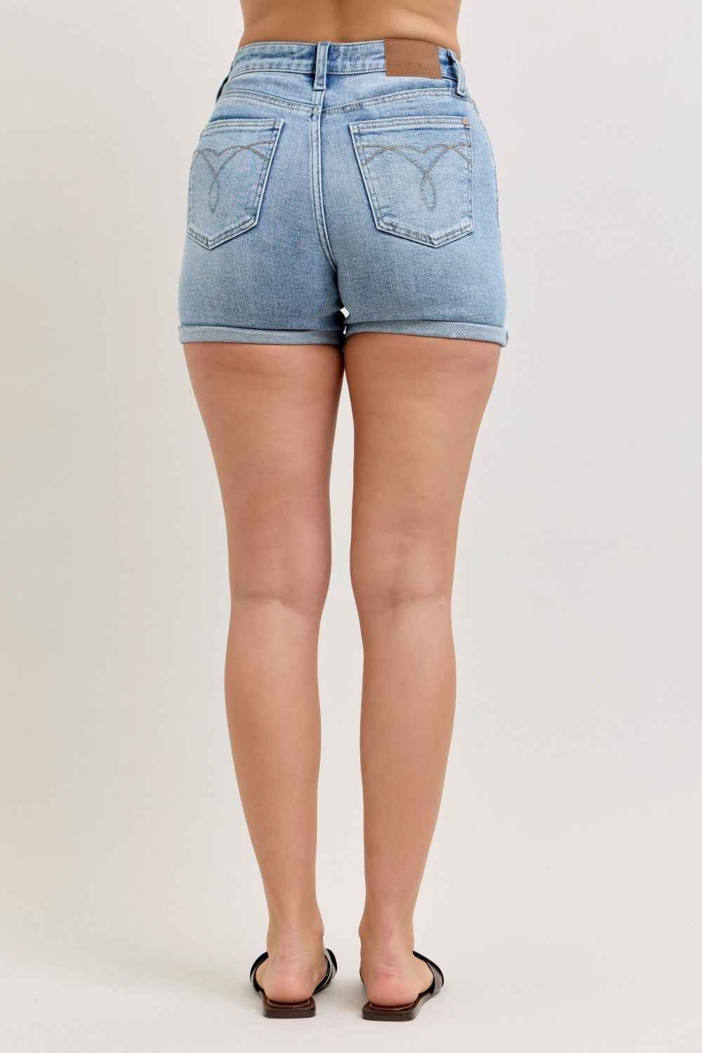Judy Blue High Waist Slim Shorts - Cell Phone Pockets