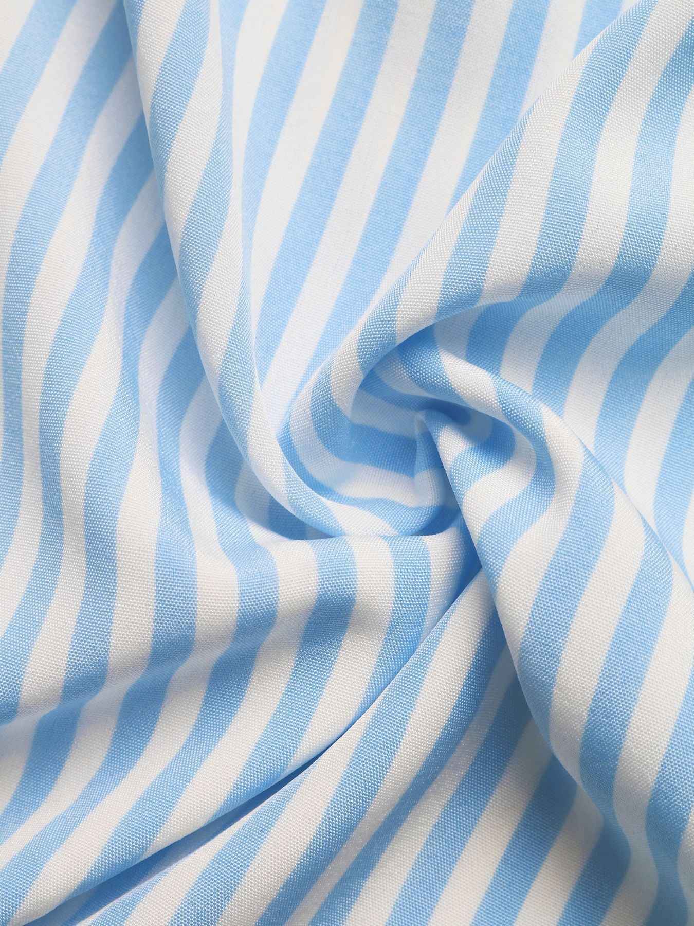 Striped Halter Maxi Dress - Smocked Bodice Tie Back