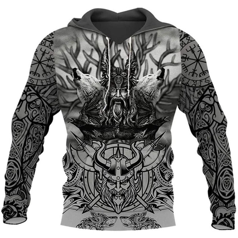 Viking Tattoo Hoodie - Anime Game Graphic Pullover