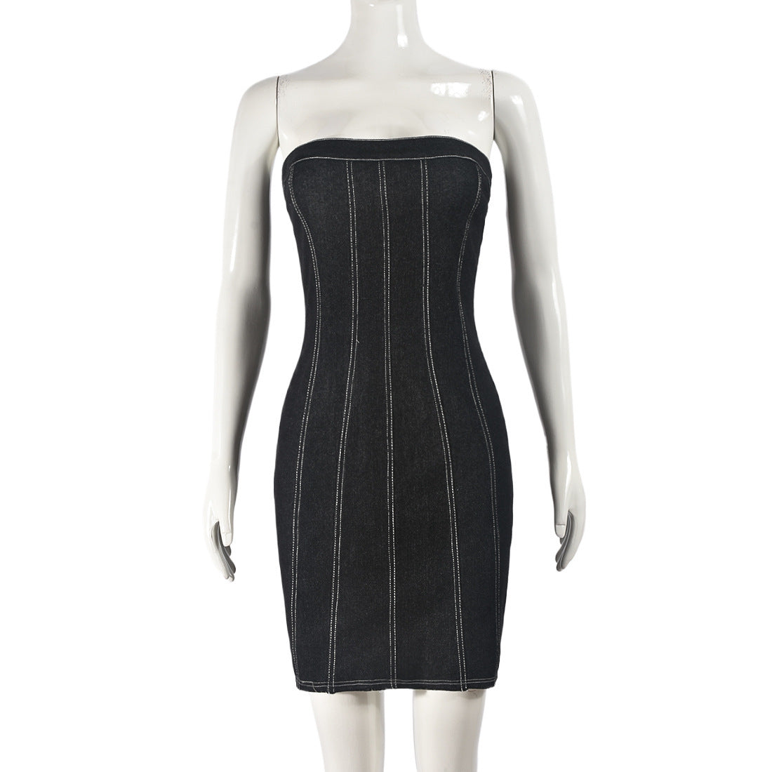 Sexy Y2K Denim Tube Top Summer Mini Dress