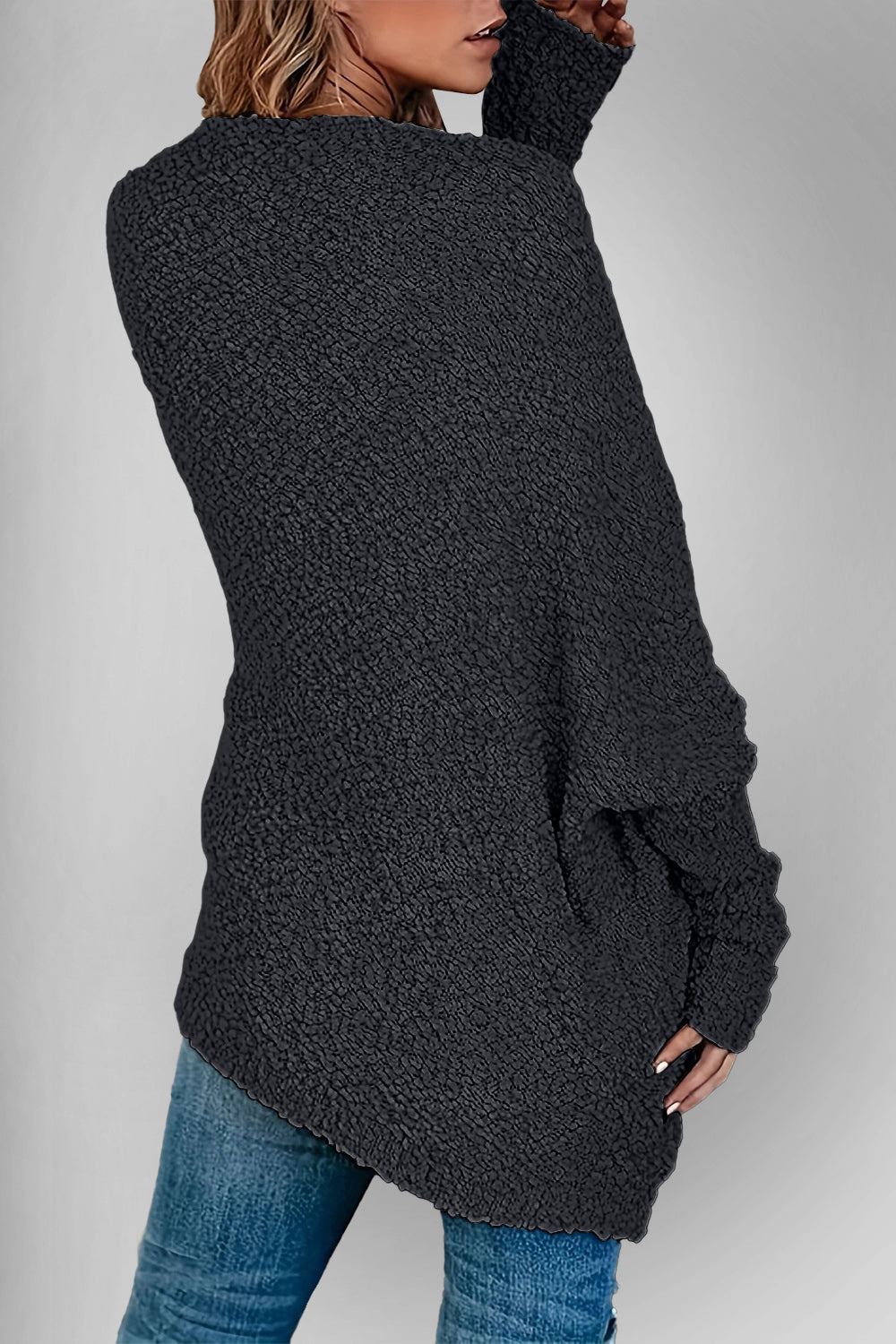 Double Take Pocketed Open Front Long Sleeve Cardigan - Fashions Envy