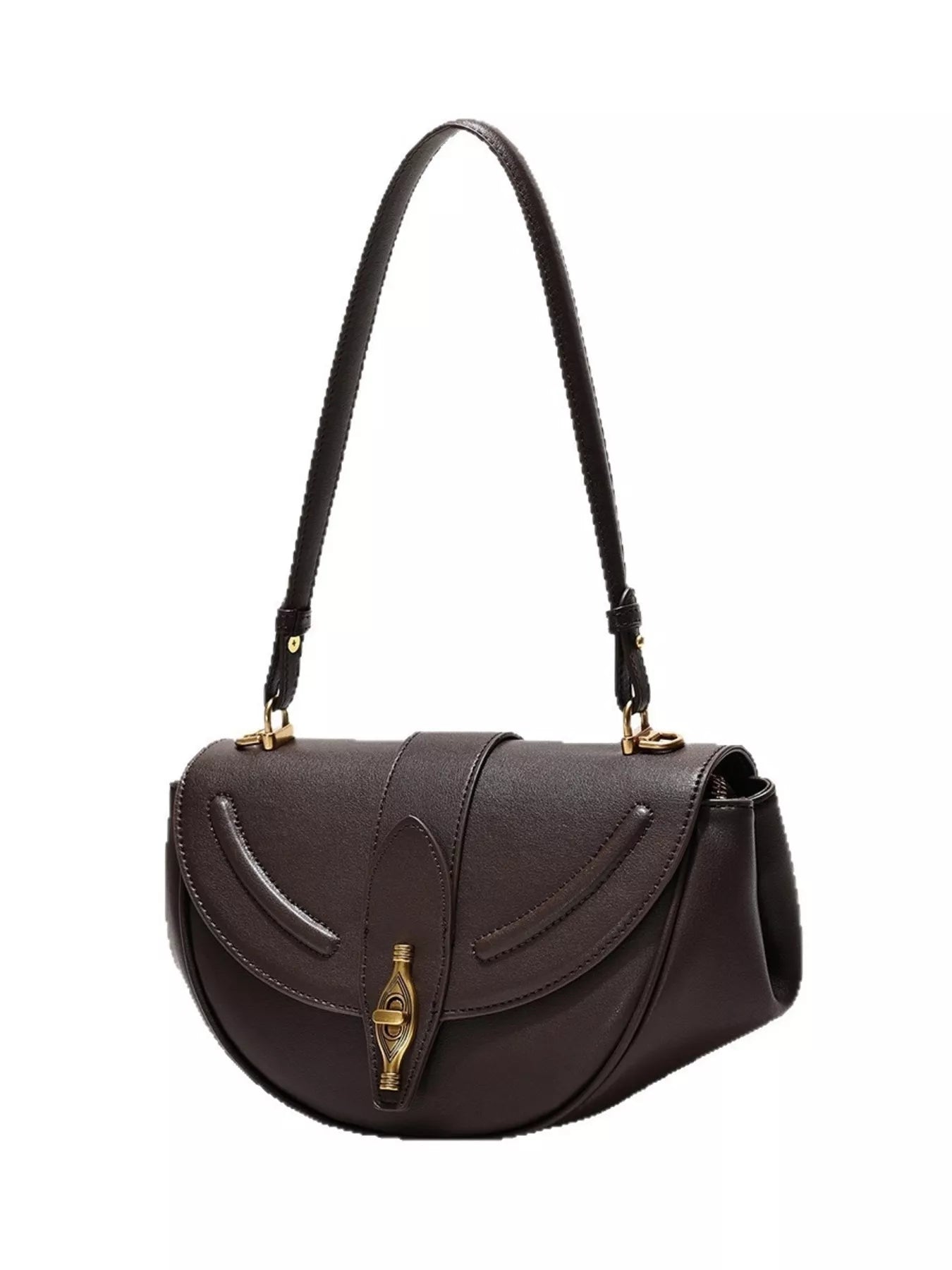 Saddle Shoulder Bag - Vintage Leather Small Design - Fashions Envy