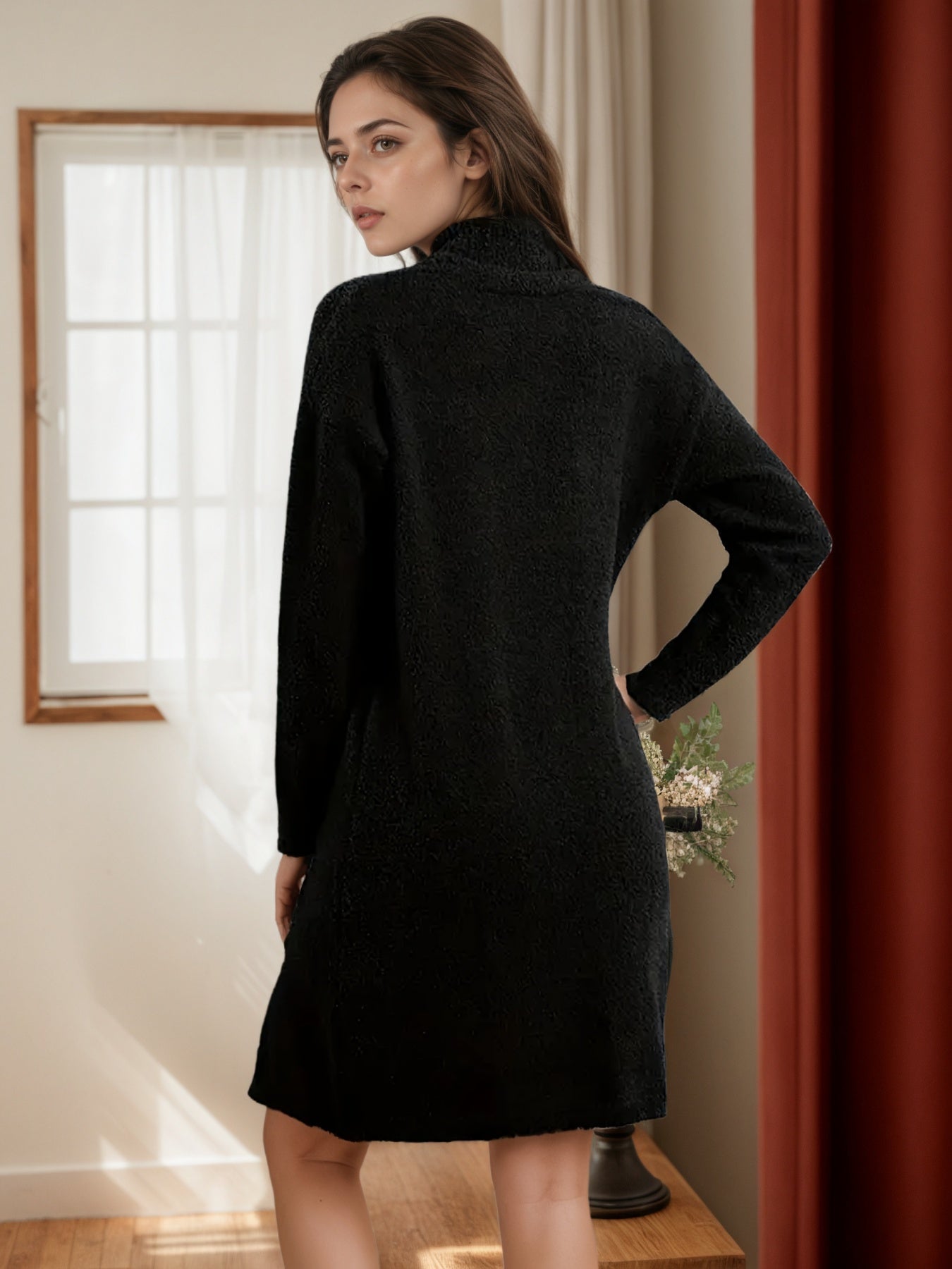 Dress and Coat Set - Sleeveless Mini with Long Sleeve Coat