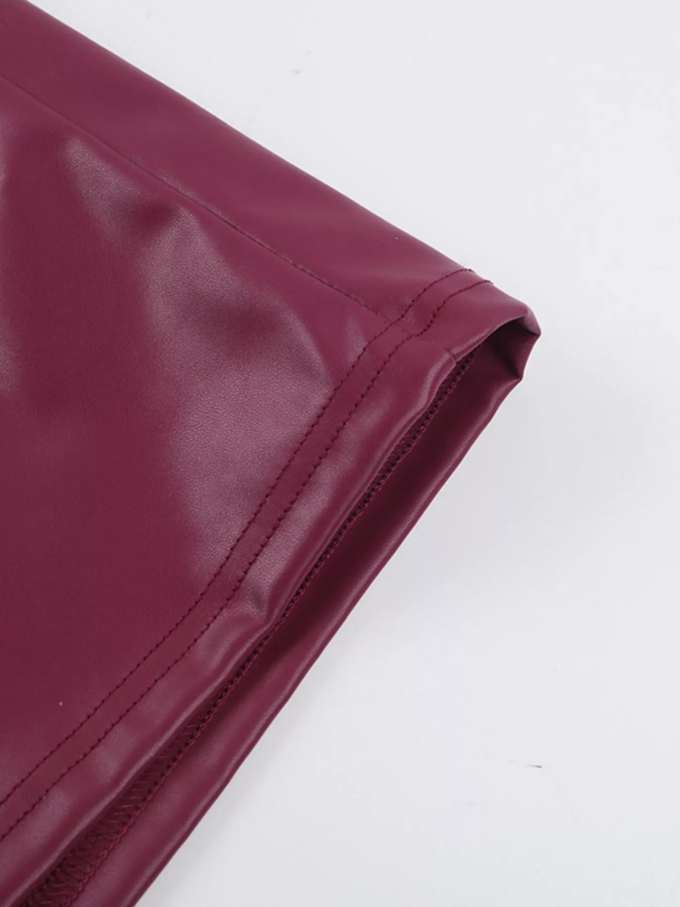 Faux Leather Bodycon Maxi Dress - Lace-Up Back Slit - Fashions Envy