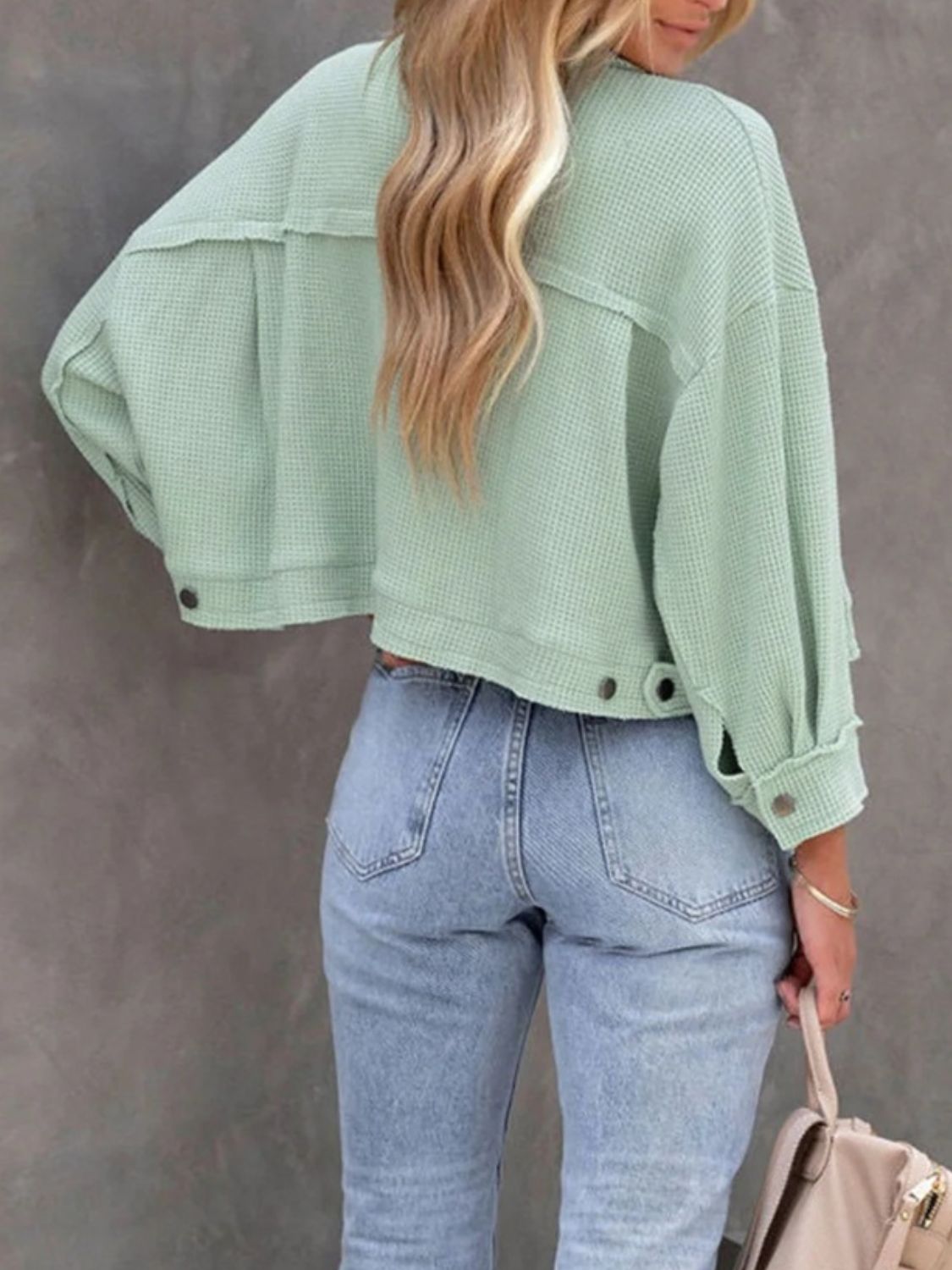 Chic Button Up Long Sleeve Jacket