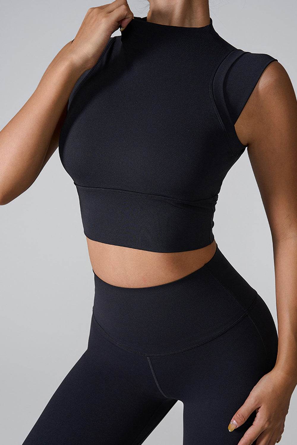 Mock Neck Active Tank - Fashions Envy