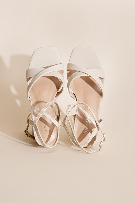 VALOR-1 Cross Ankle Strap Platform Block Heels