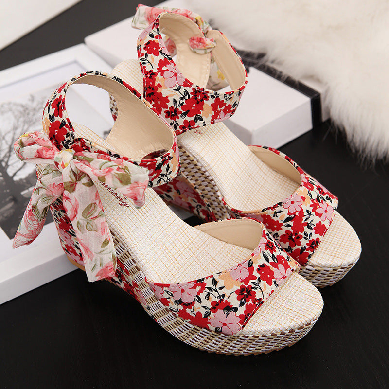 Women's Bohemian High Heel Sandals - Strappy Design - Fashions Envy