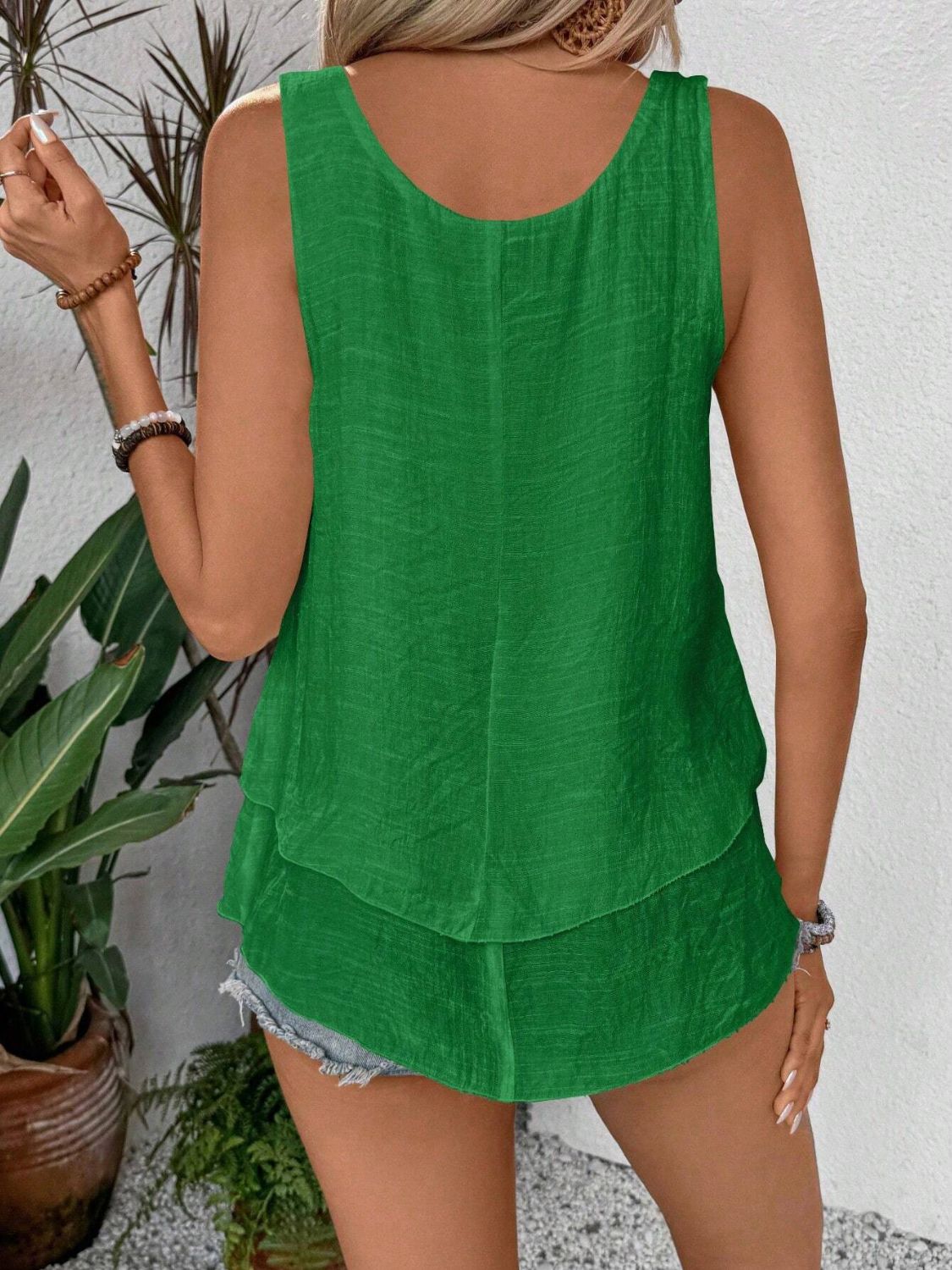 Layered Scoop Neck Wide Strap Tank Top