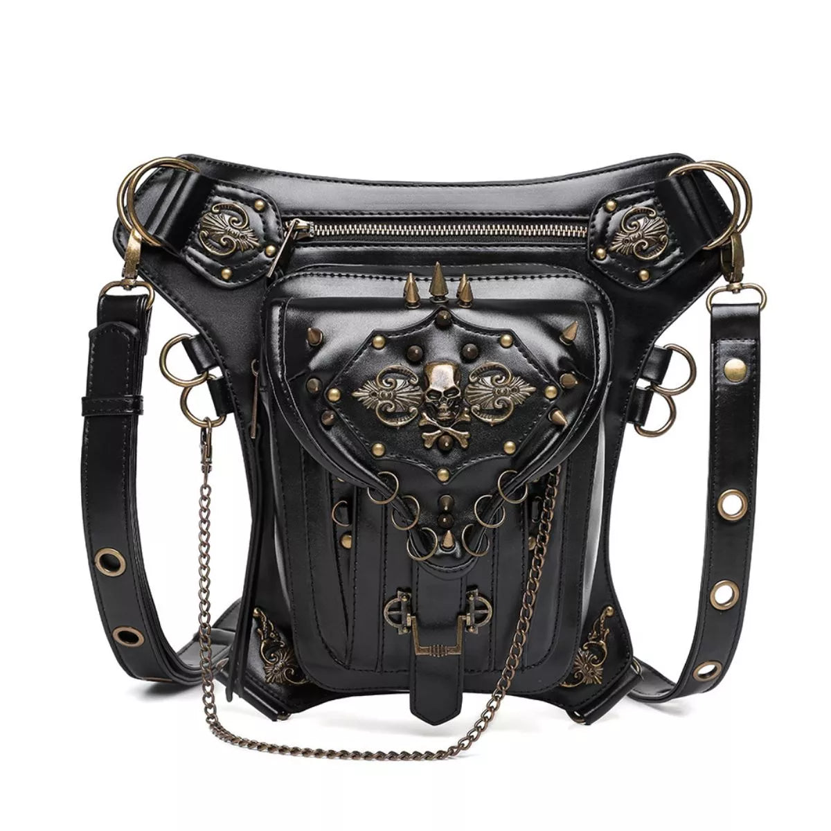 Steampunk Skull Bag - Multi-Wear Gothic Crossbody - Fashions Envy
