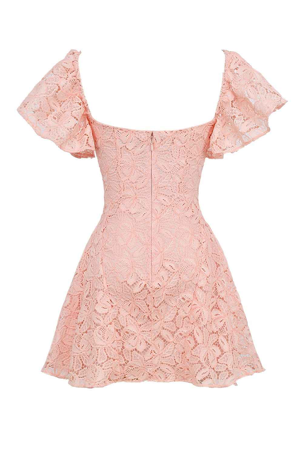 Pink V-Neck Mini Dress - A-Line High Waist Sleeveless
