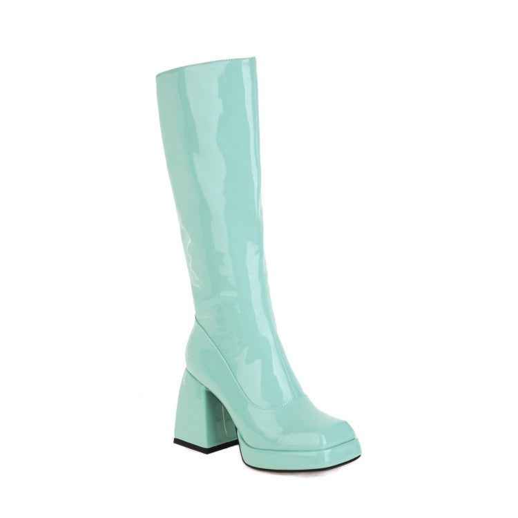 Women's Waterproof Platform High Boots - Candy Colors - Fashions Envy