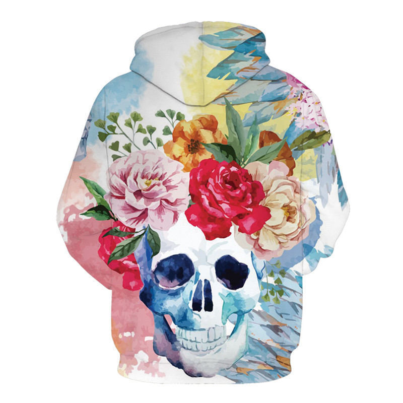 Scary Skull Print Hoodie - Halloween Sweatshirt