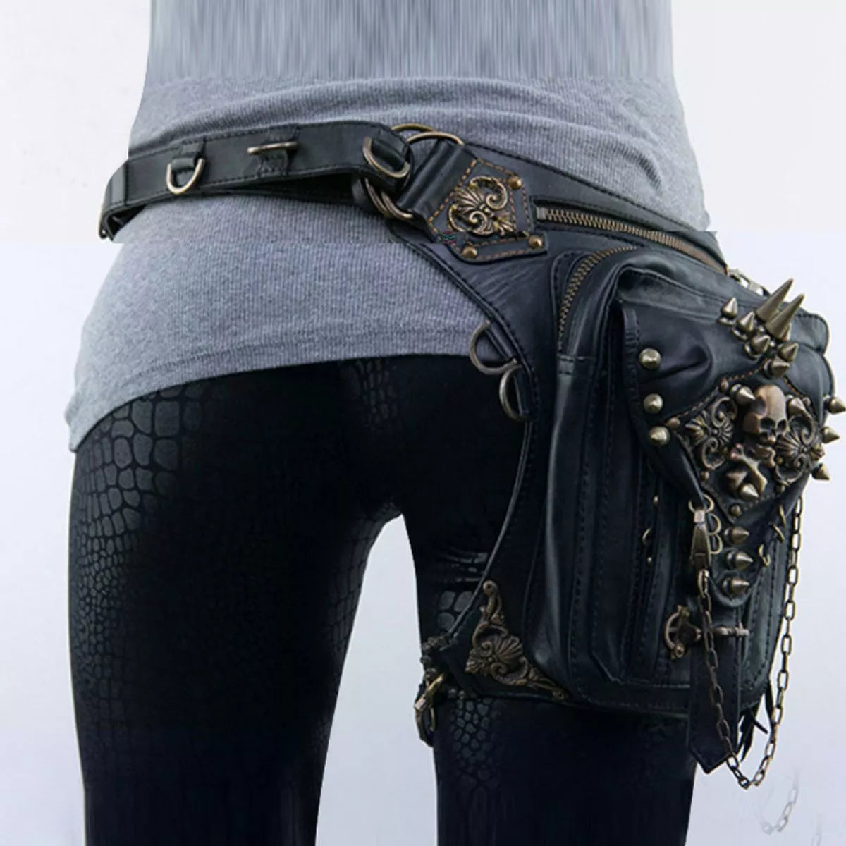 Steampunk Skull Bag - Multi-Wear Gothic Crossbody - Fashions Envy
