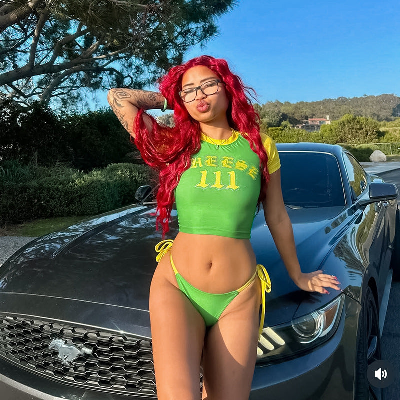 Three-Piece Bikini Set - Cover Up Swimsuit