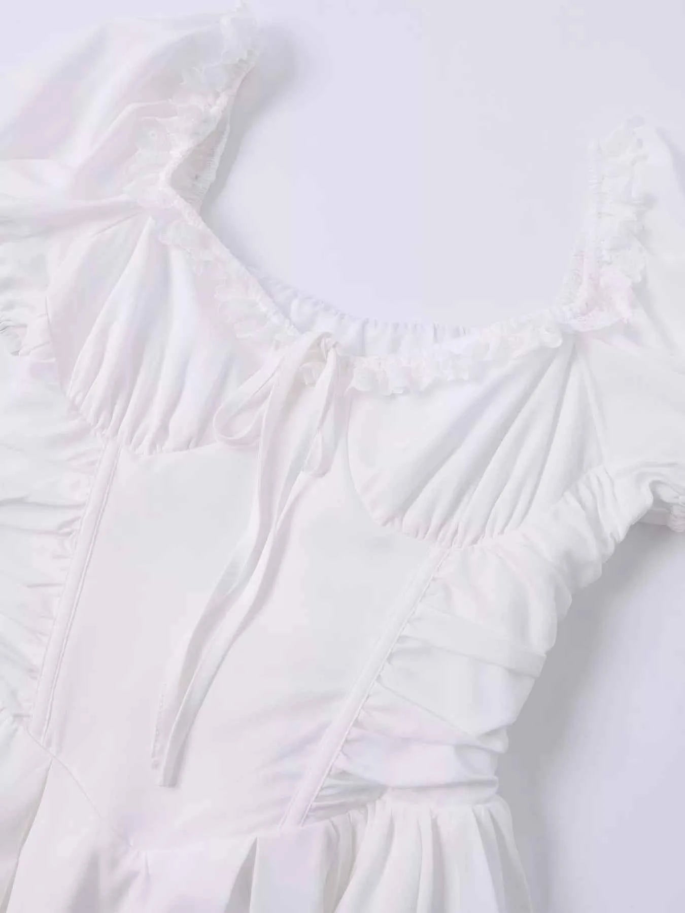 Sweetheart Neck Puff Sleeve Midi Dress