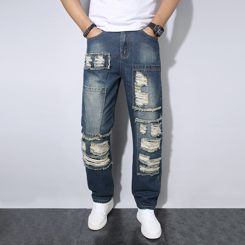 Straight Leg Jeans Men - Wrinkle-Resistant Loose Fit - Fashions Envy