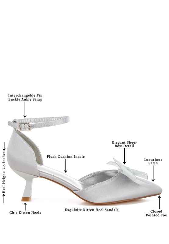 Cadell Bow Detail Satin Sandals