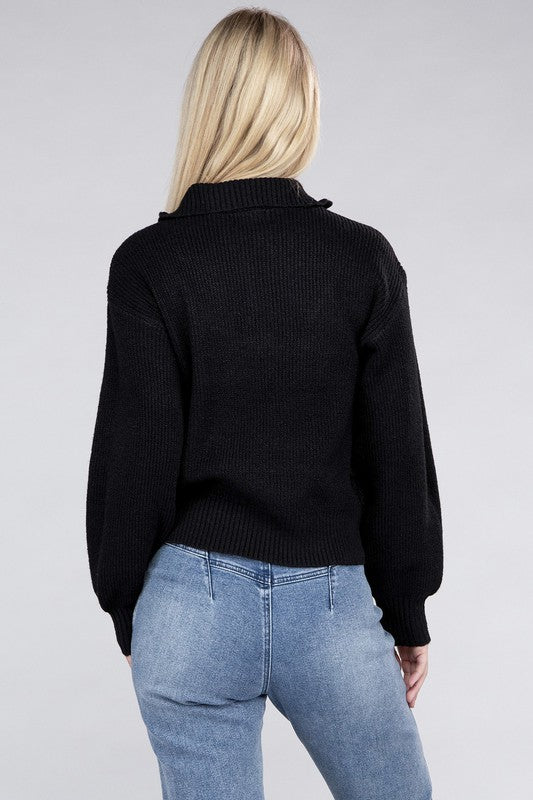 Easy-Wear Half-Zip Pullover Sweatshirt