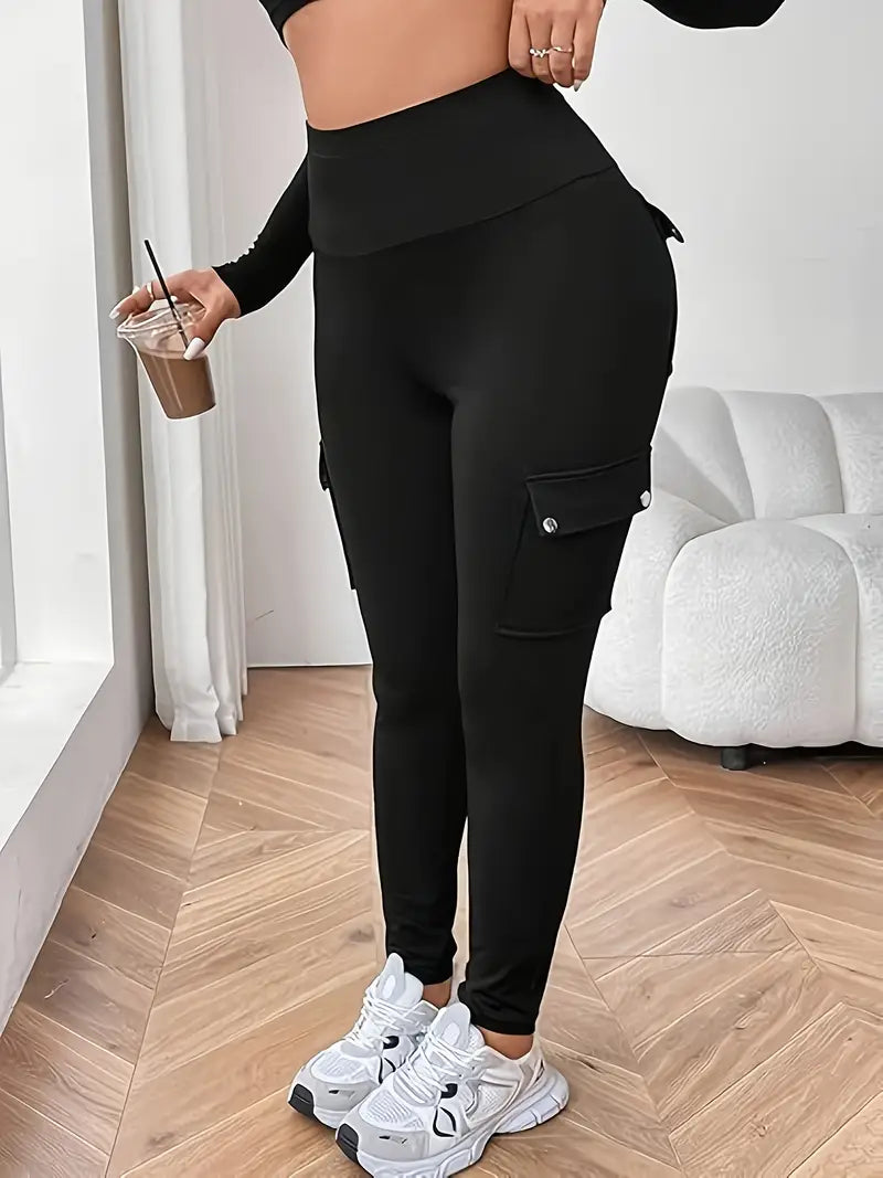 High Waisted Yoga Leggings with Pockets - Elastic Running And Sports Leggings