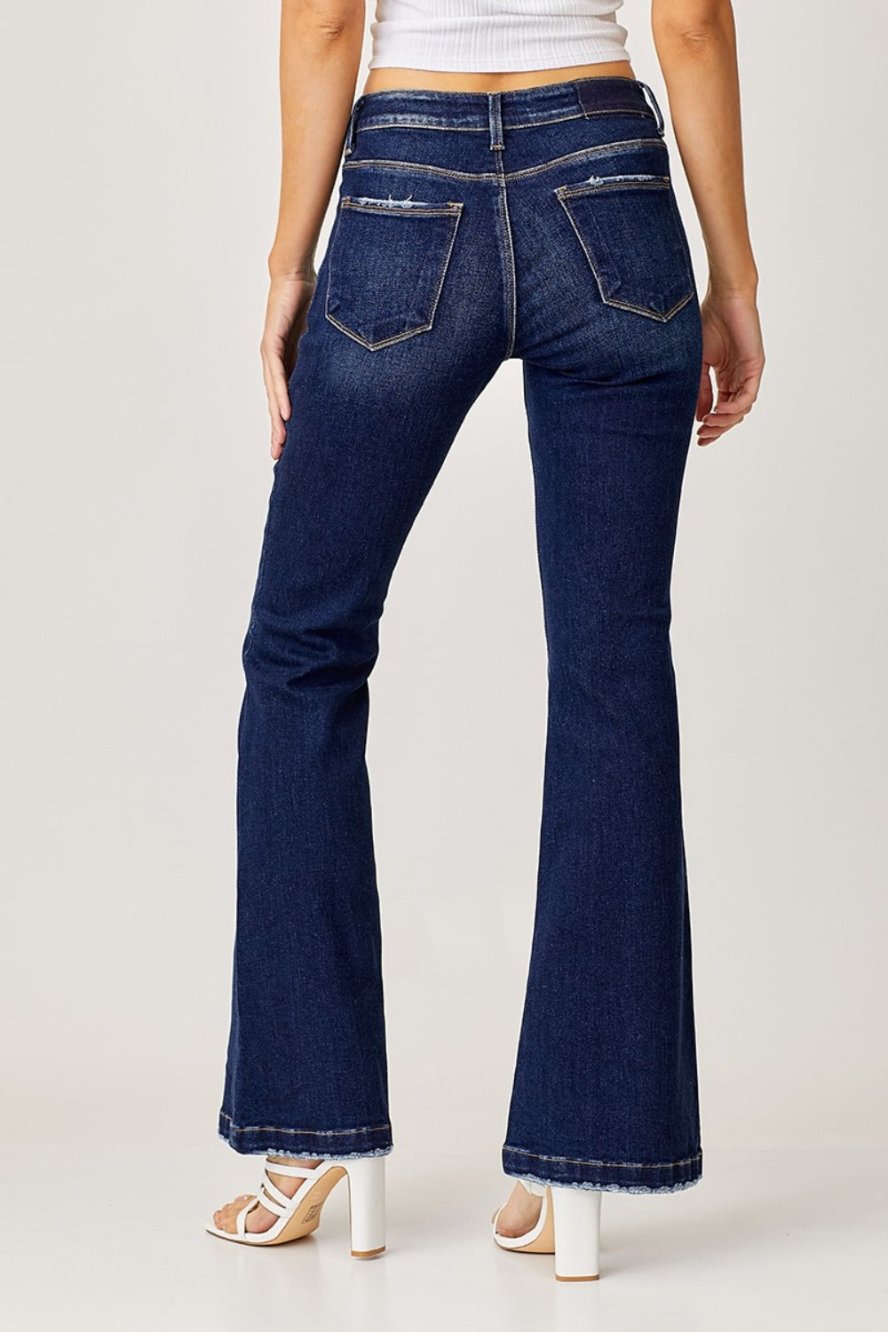 RISEN Full Size Low Rise Flare Jeans - Fashions Envy