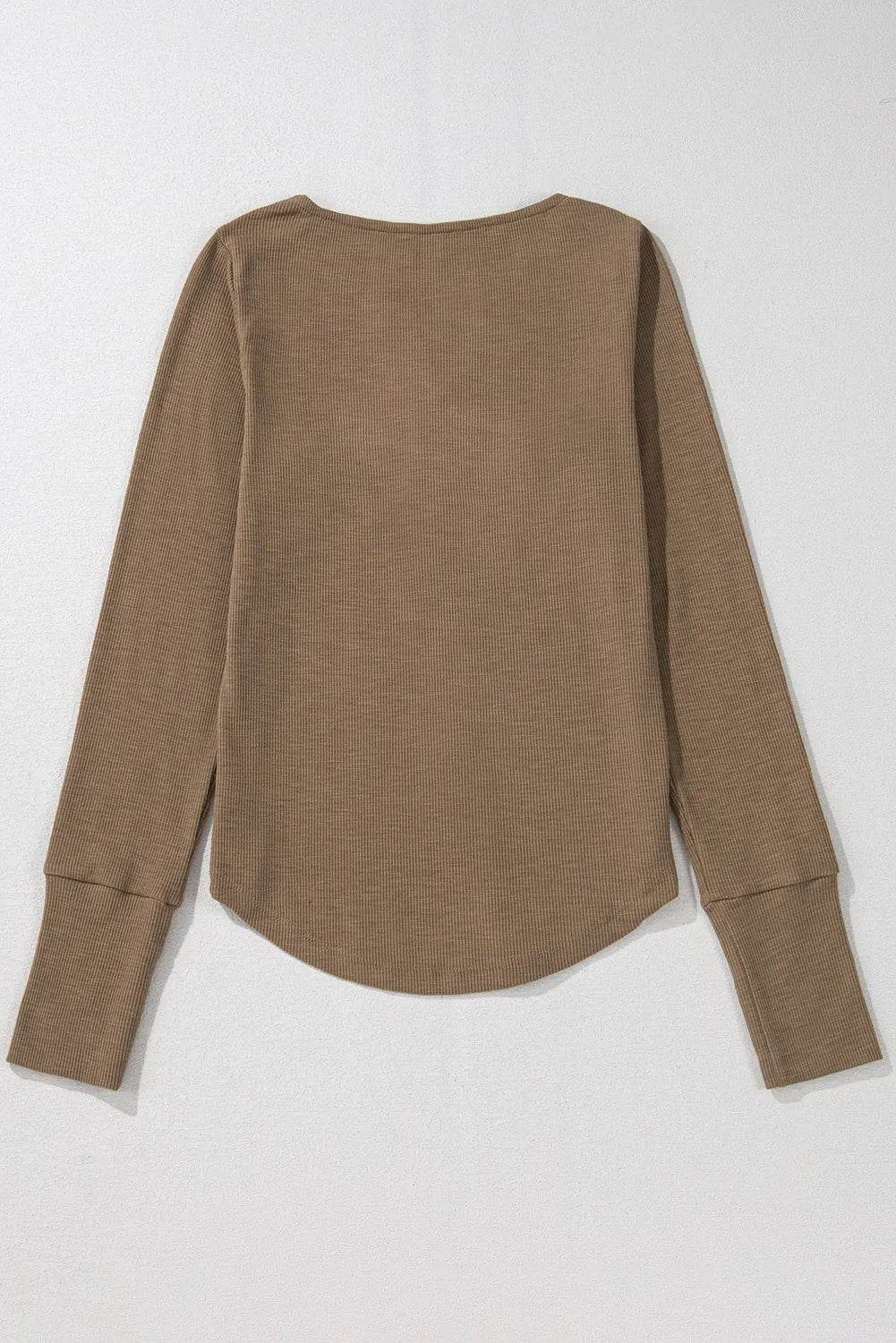 Eyelet V-Neck Long Sleeve Top - Fashions Envy