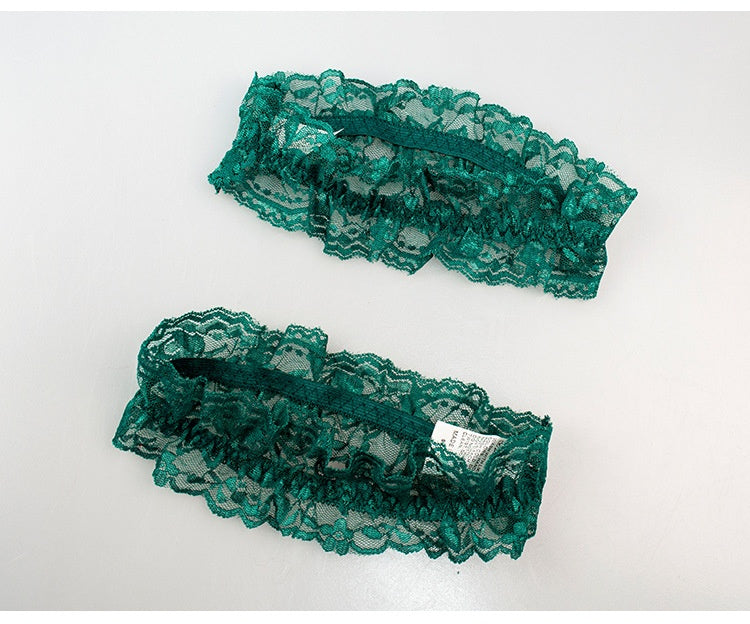 Lace Embroidery Garter Set - 4 Piece T-Back Style - Fashions Envy