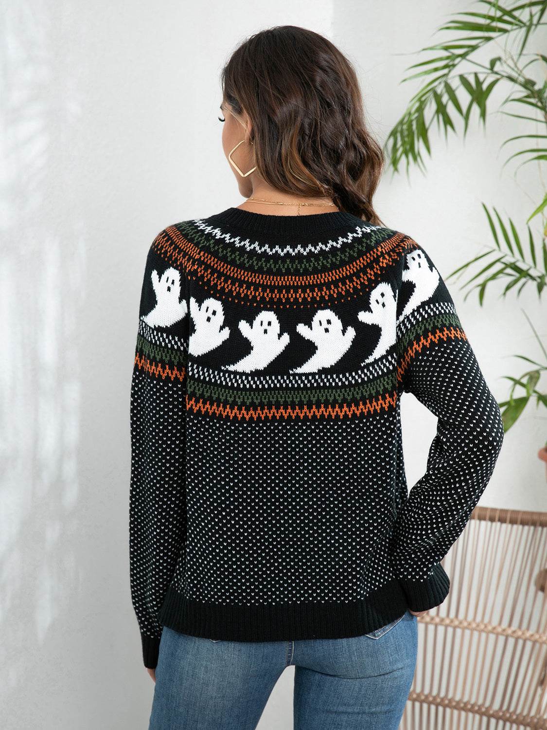 Ghost Button Up Long Sleeve Cardigan - Fashions Envy
