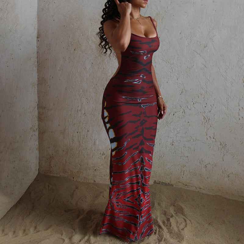 Sexy Backless Bodycon Dress - Sleeveless Low Neck