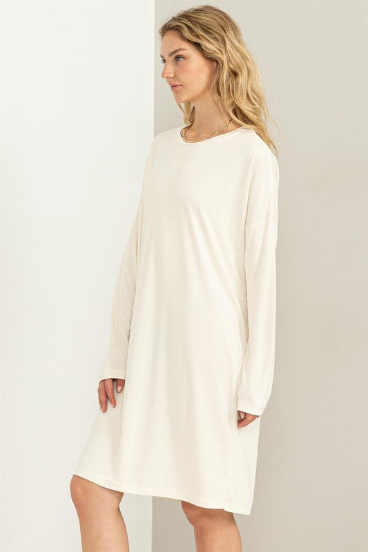 Drop Shoulders Class and Charm Oversized Midi Dress