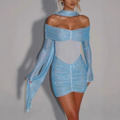 Rhinestone Tube Top Mini Dress - Waist-Tight Glamour - Fashions Envy