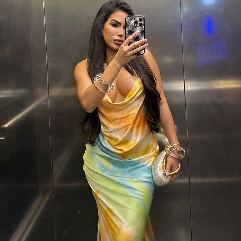 Strappy Backless Halter Dress - Summer Maxi Gown