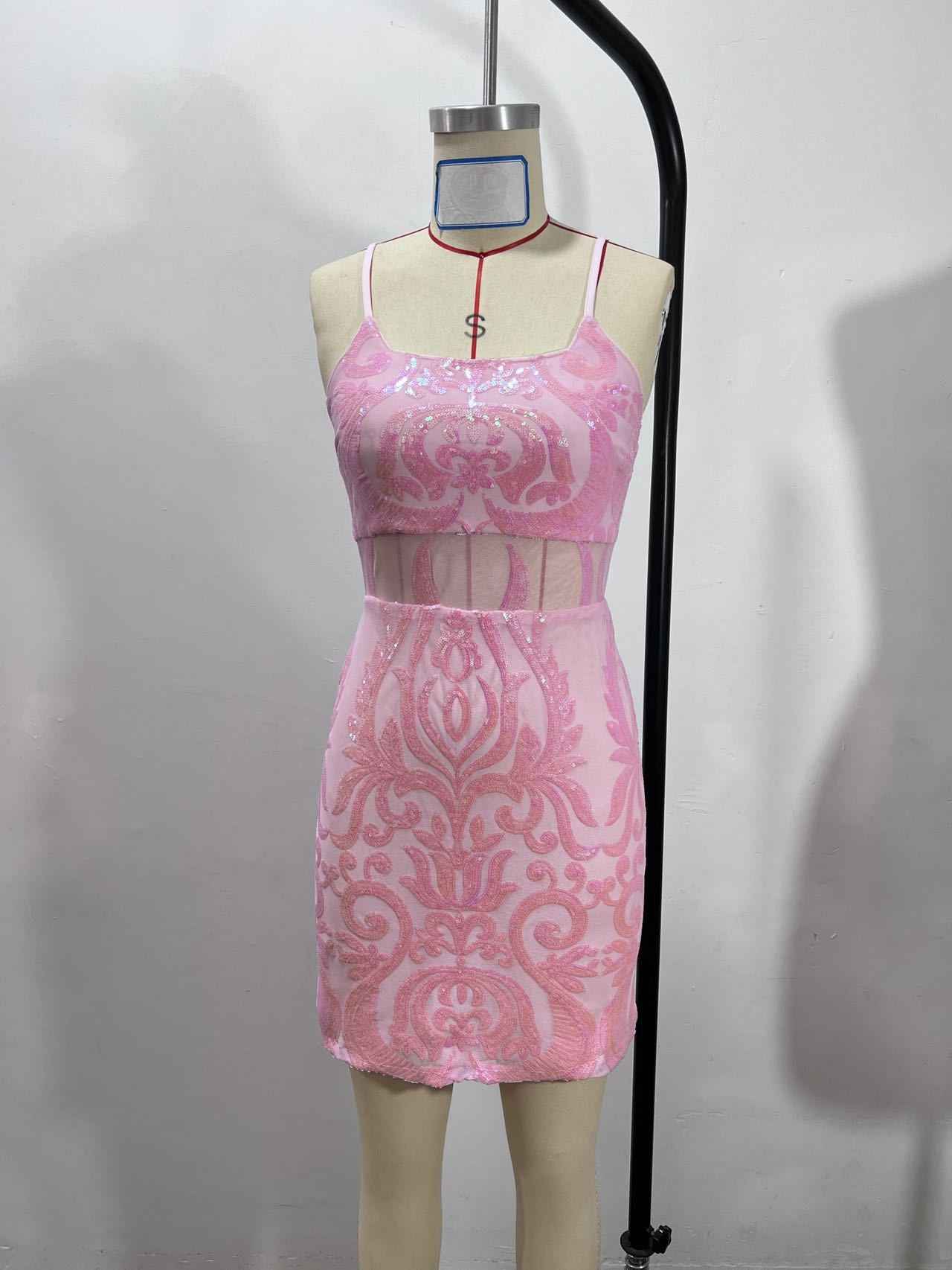 Sexy Sequin Spaghetti Strap Mini Dress