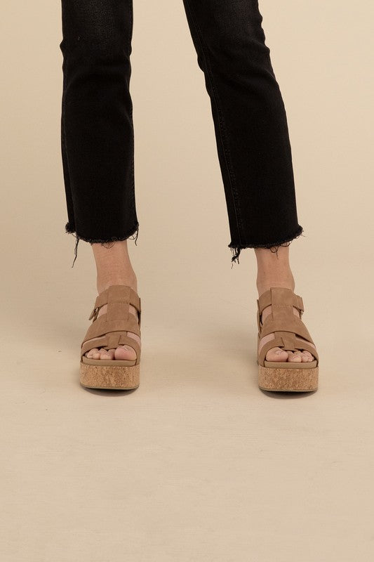 AMENDA-S Buckle Platform Sandal Wedge