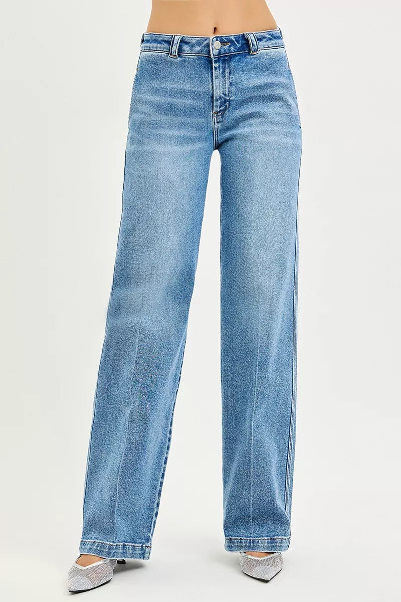 RISEN Slouchy Straight Jeans - Fashions Envy